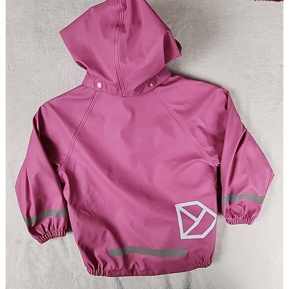 Didriksons Galon Waterproof Rain Jacket Pink Kids Size 100 or 4T - Picture 14 of 16